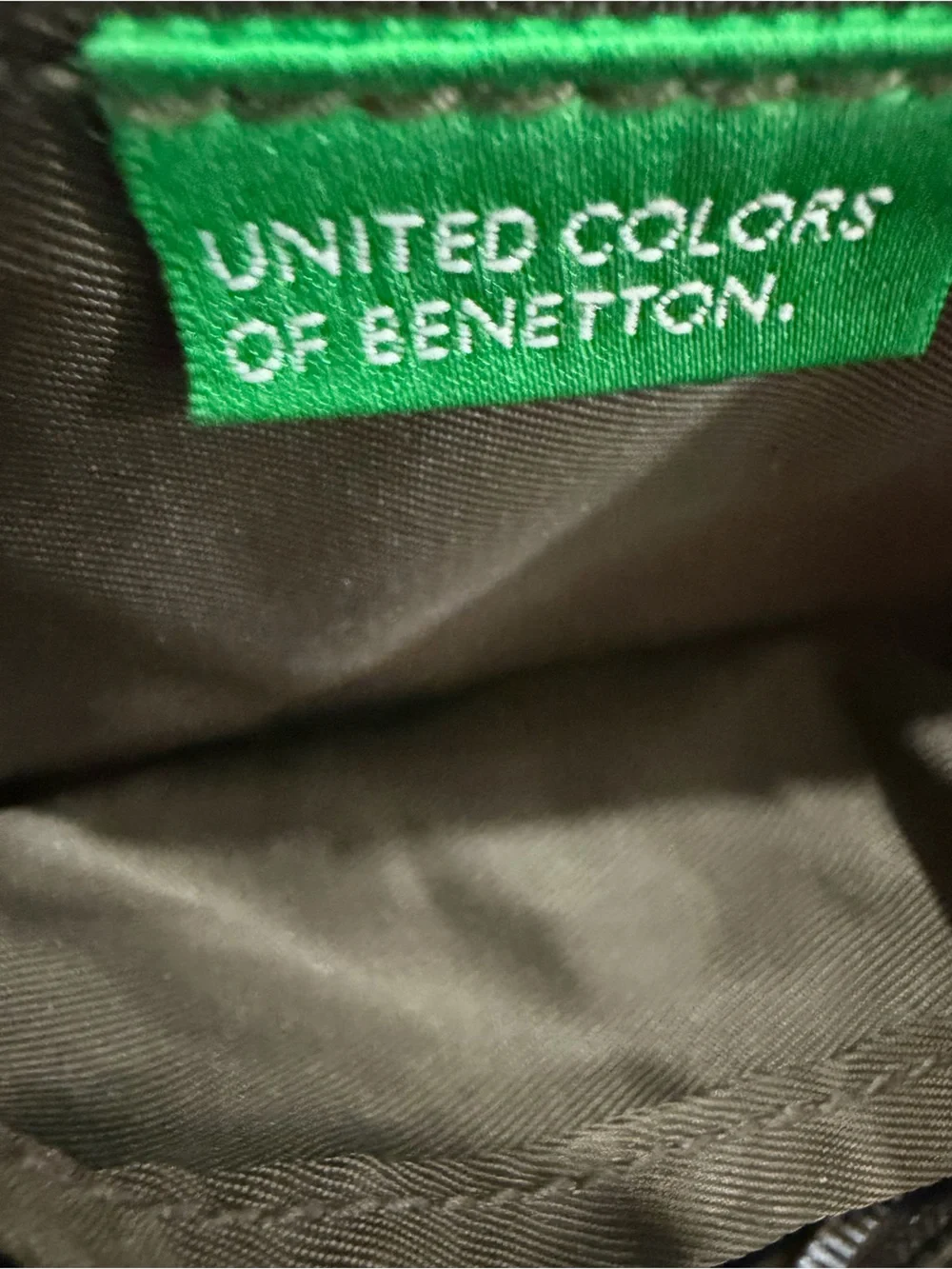United Colors Of Benetton Olive Green Quilted Nylon Drawstring Backpack